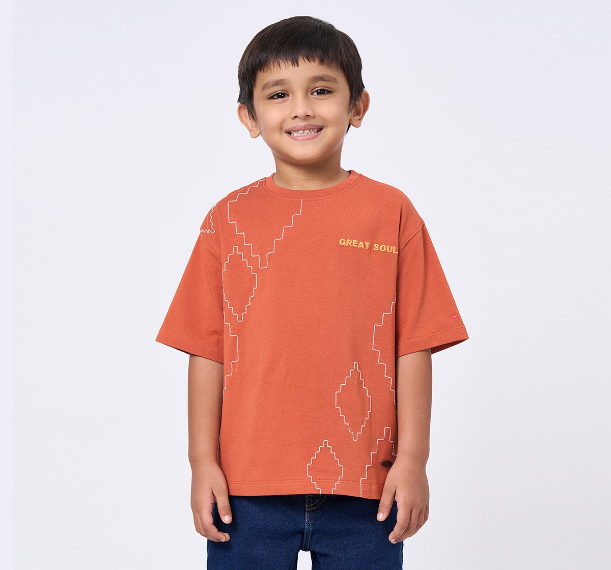 Ed-a-Mamma Kids Boys T-Shirt Rust
