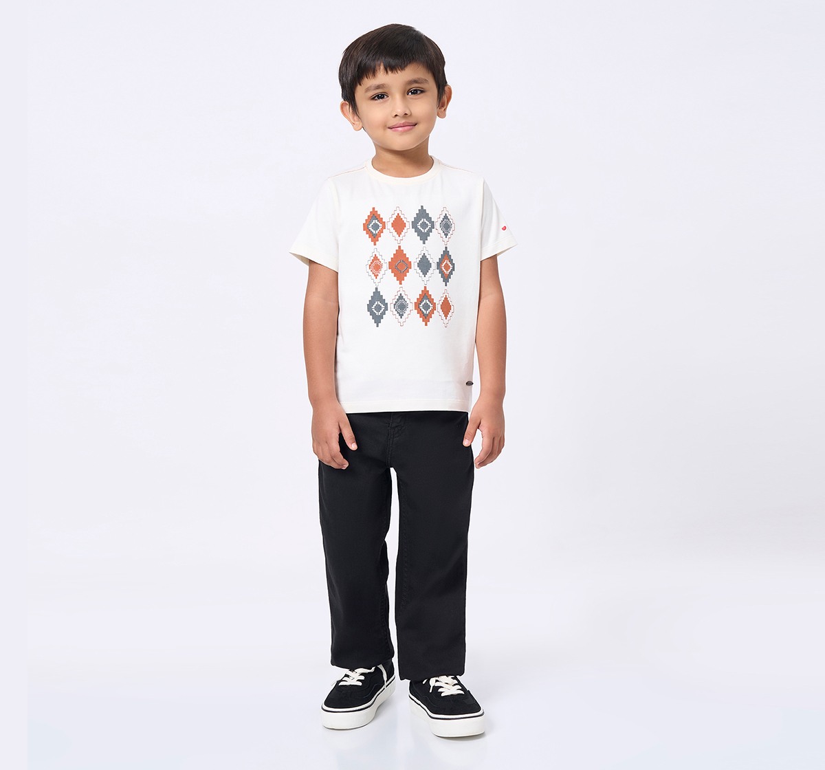 Ed-a-Mamma Kids Boys T-Shirt Cream