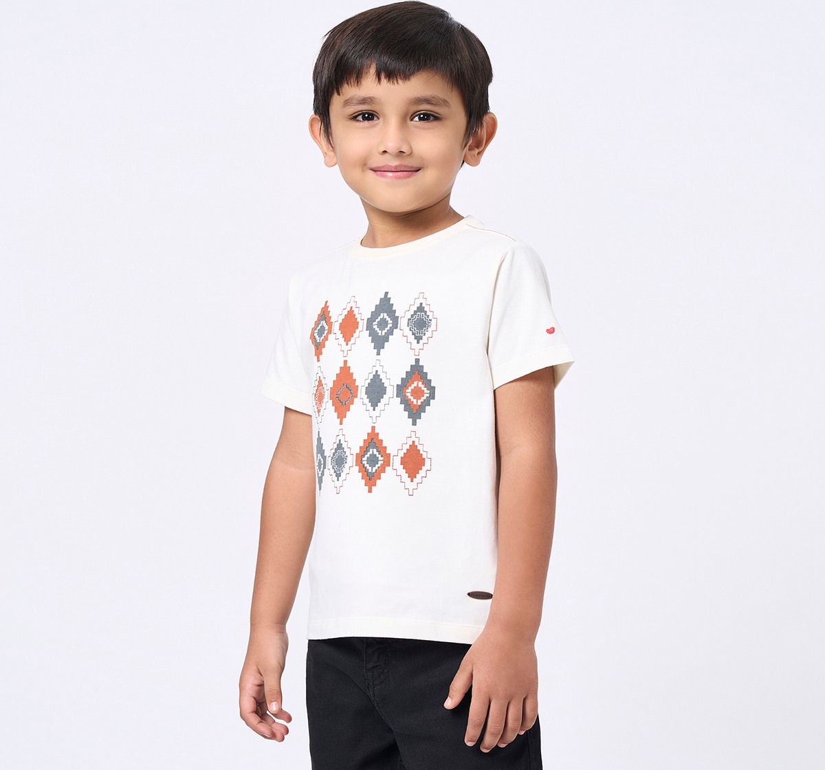 Ed-a-Mamma Kids Boys T-Shirt Cream