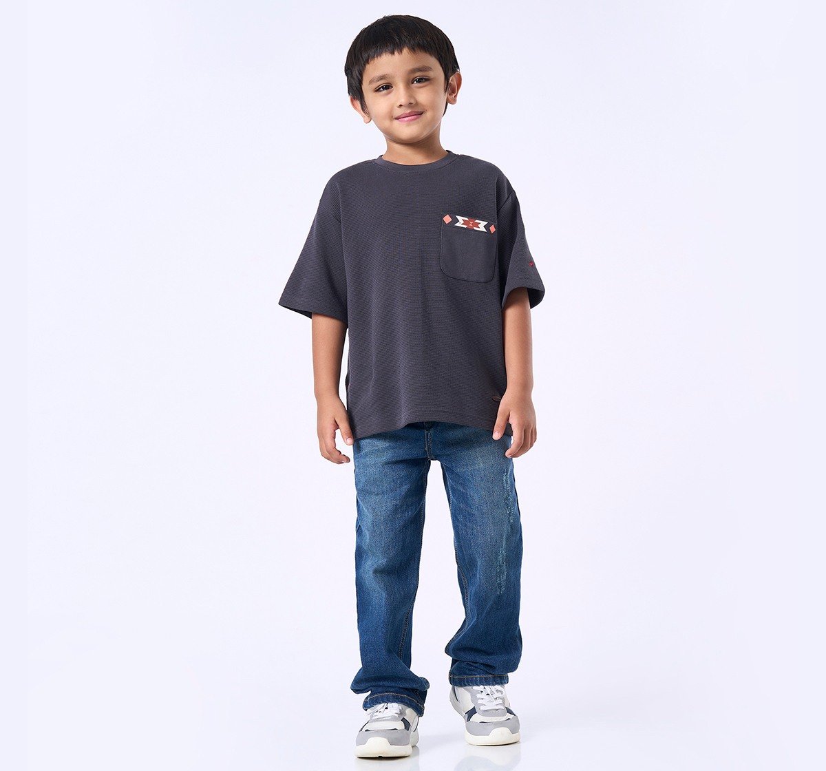 Ed-a-Mamma Kids Boys T-Shirt Grey