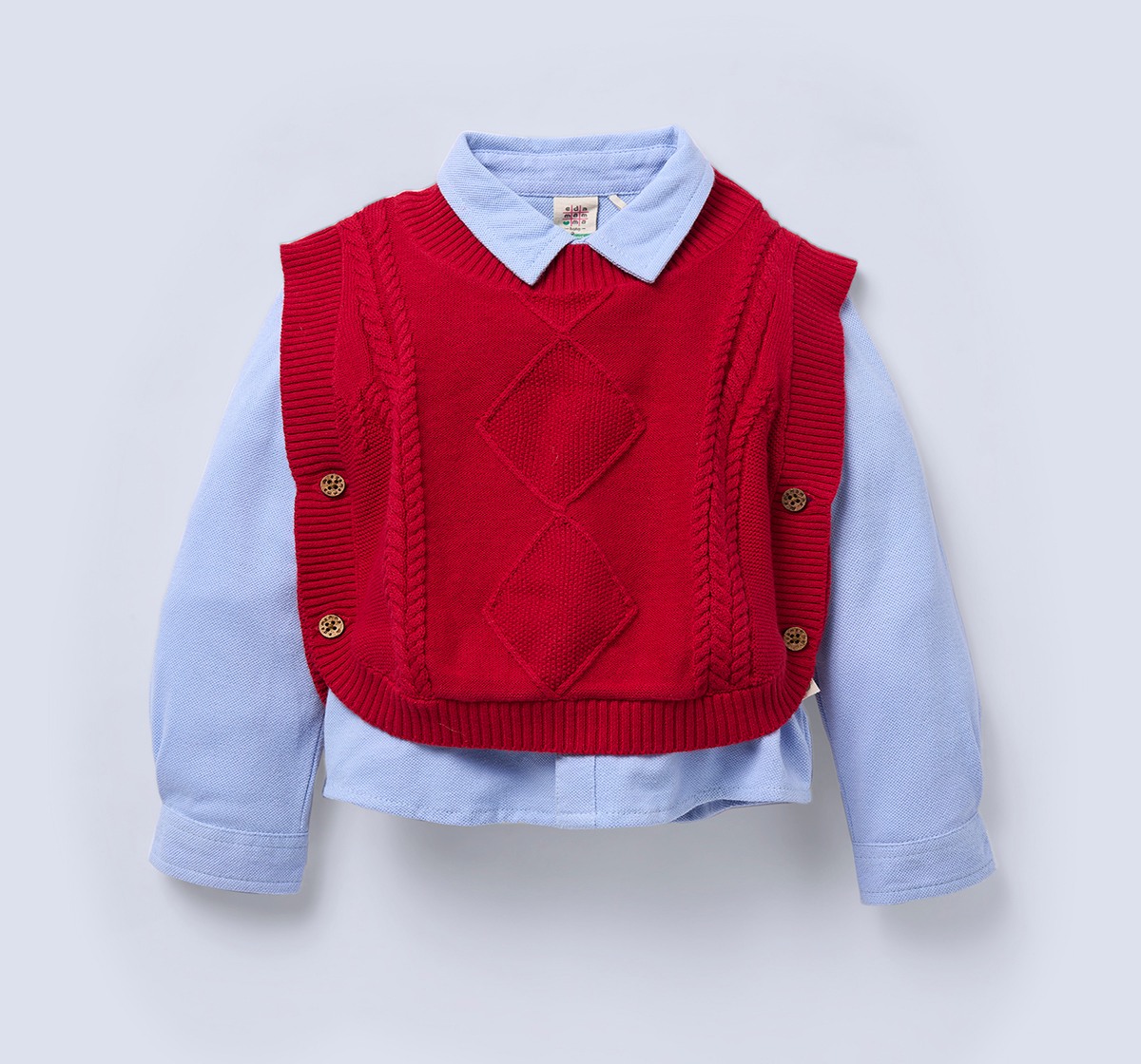 Ed-a-Mamma Infant Boys Shirt Red