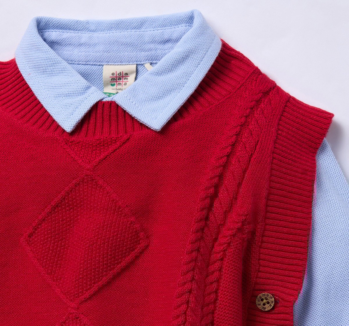 Ed-a-Mamma Infant Boys Shirt Red