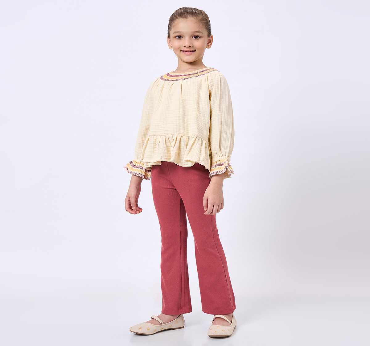 Ed-A-Mamma Kids Girls Co-Ordinate Set Offwhite