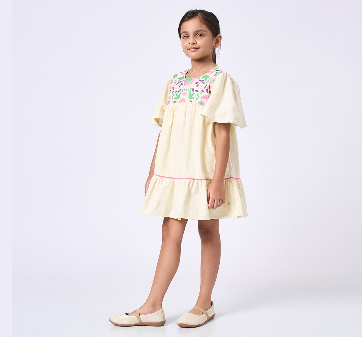 Ed-a-Mamma Kids Girls Dress Off White