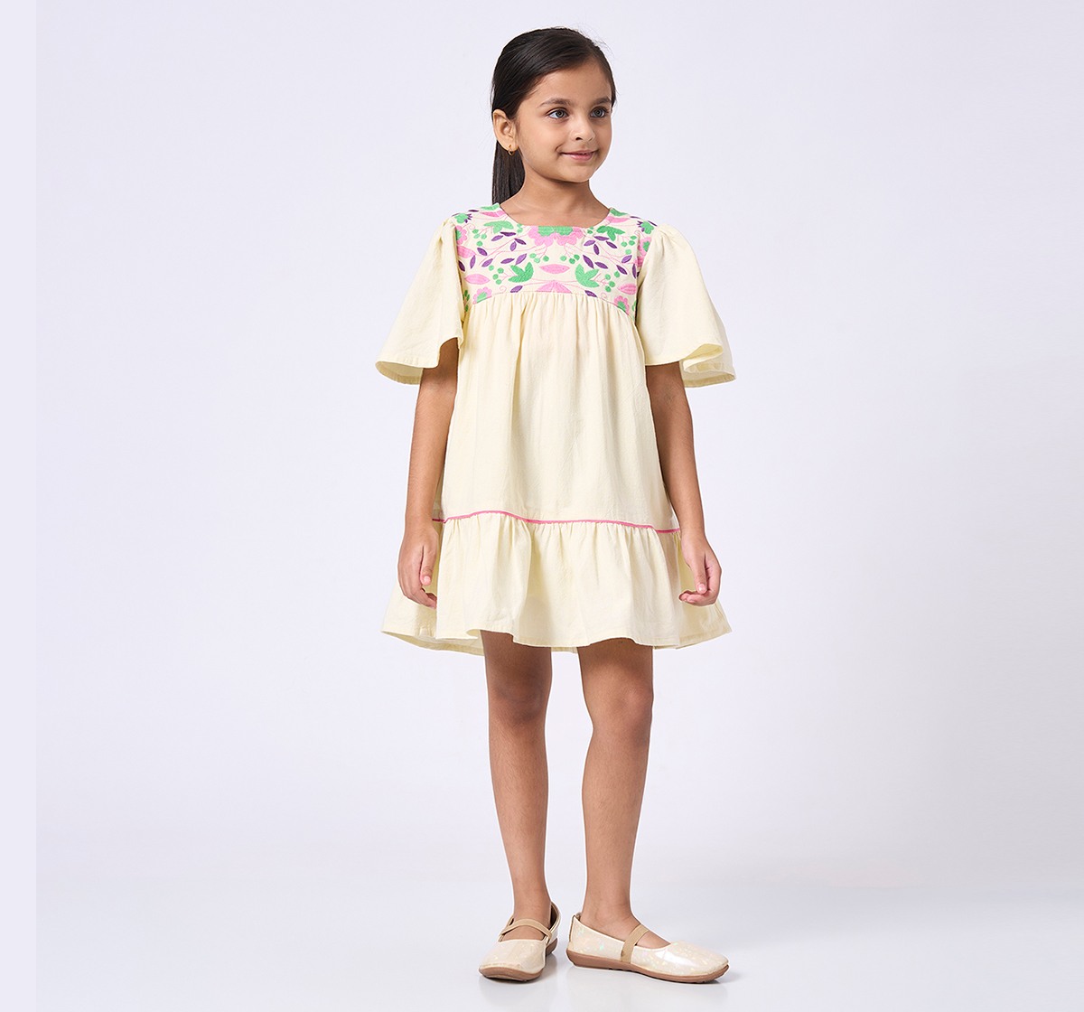 Ed-a-Mamma Kids Girls Dress Off White