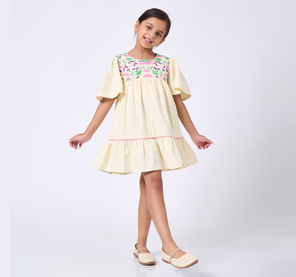 Ed-a-Mamma Kids Girls Dress Off White