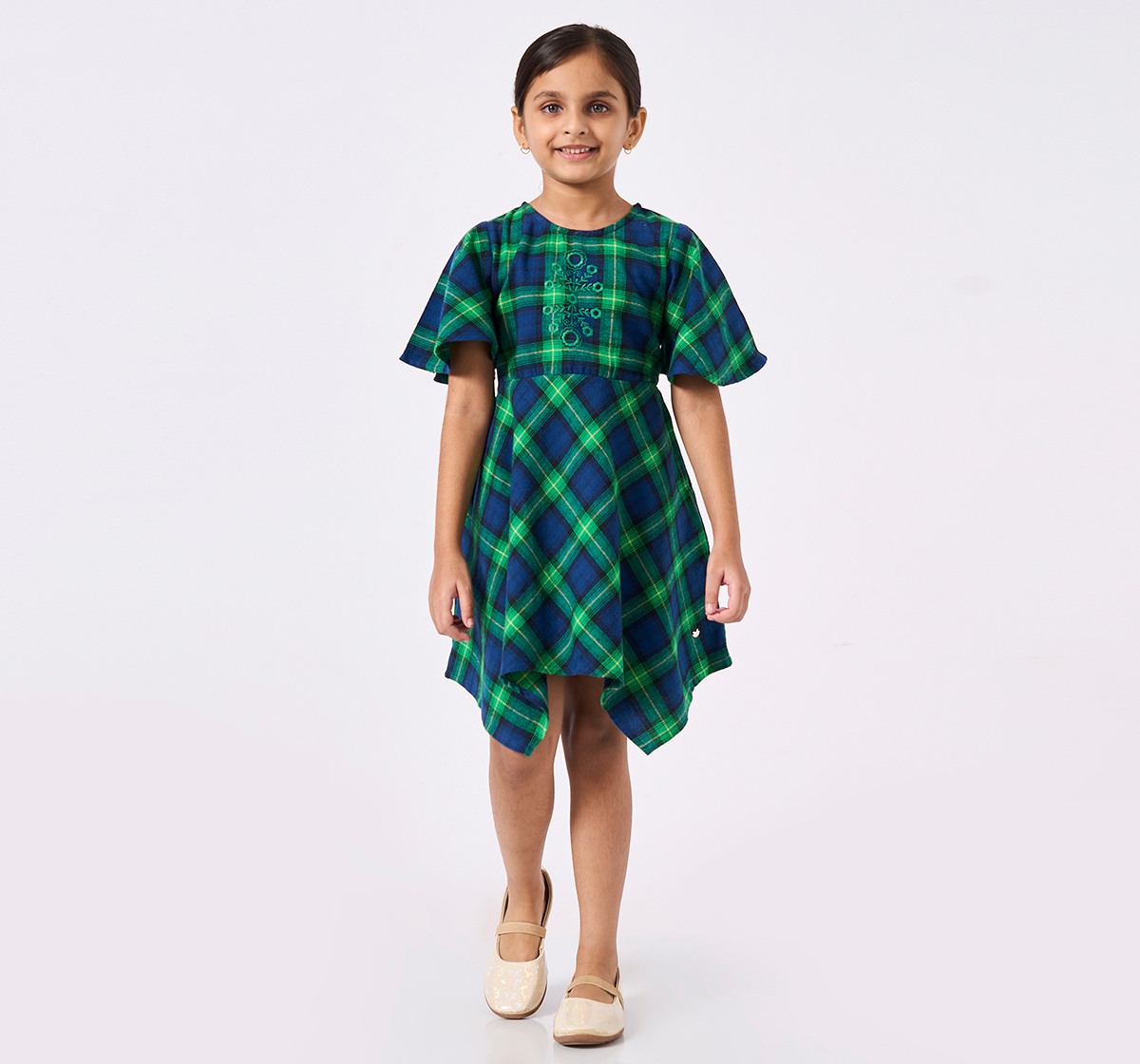 Ed-a-Mamma Kids Girls Dress Green