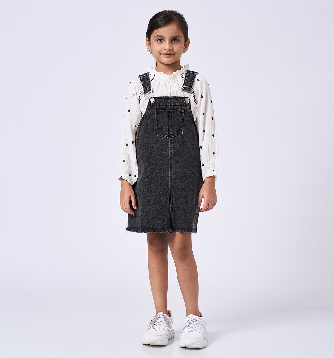 Ed-a-Mamma Kids Girls Dress Black & White