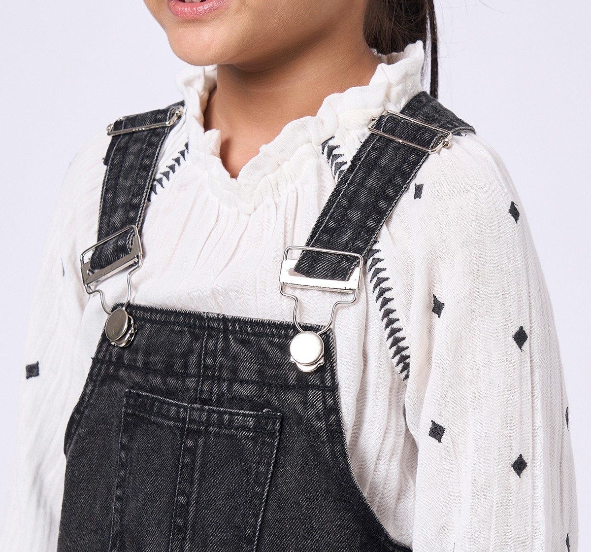 Ed-a-Mamma Kids Girls Dress Black & White