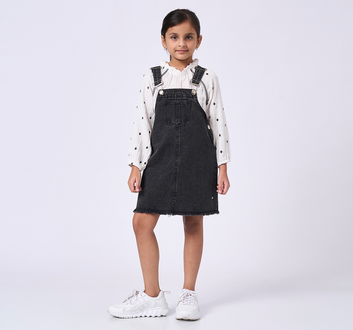 Ed-a-Mamma Kids Girls Dress Black & White
