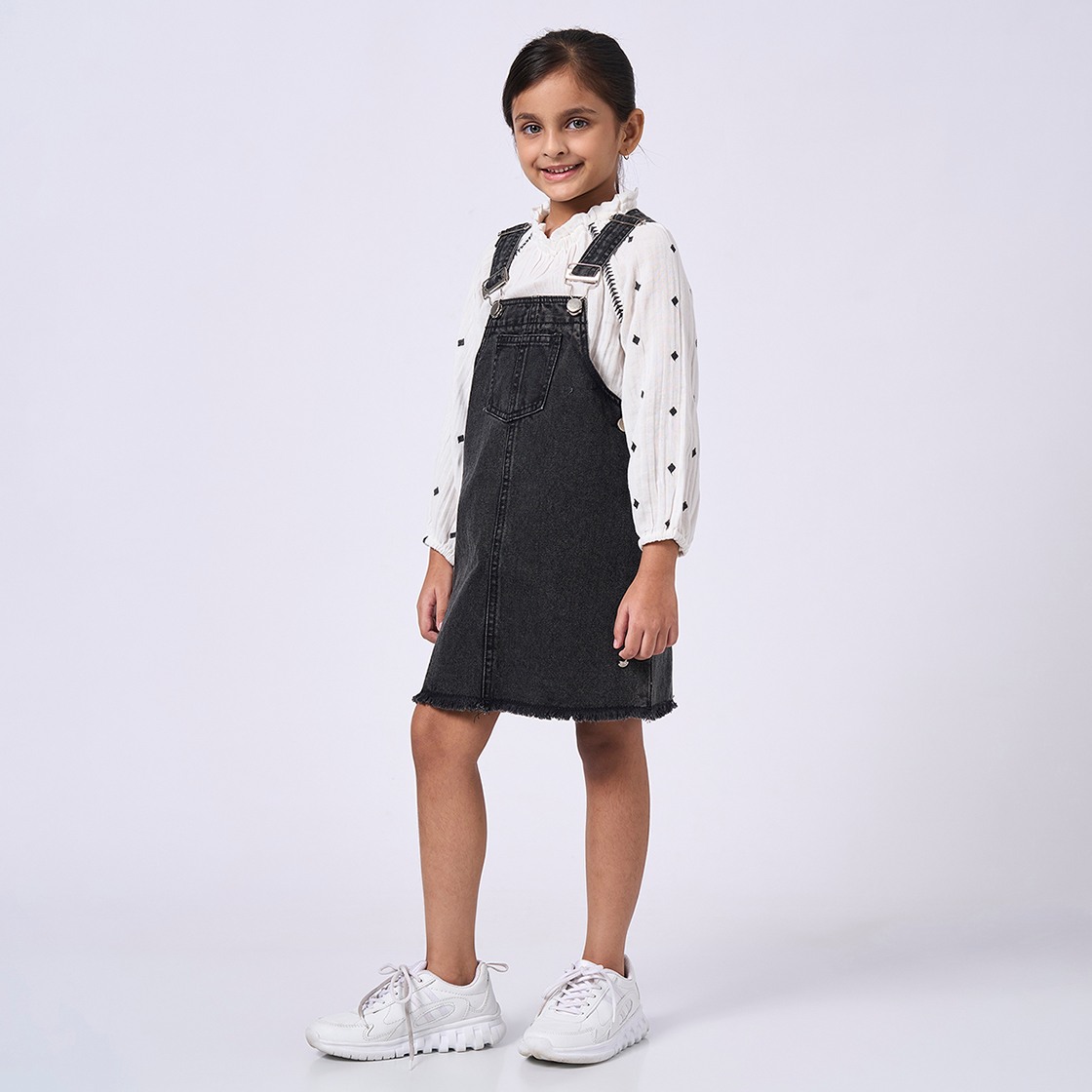 Ed-a-Mamma Kids Girls Dress Black & White