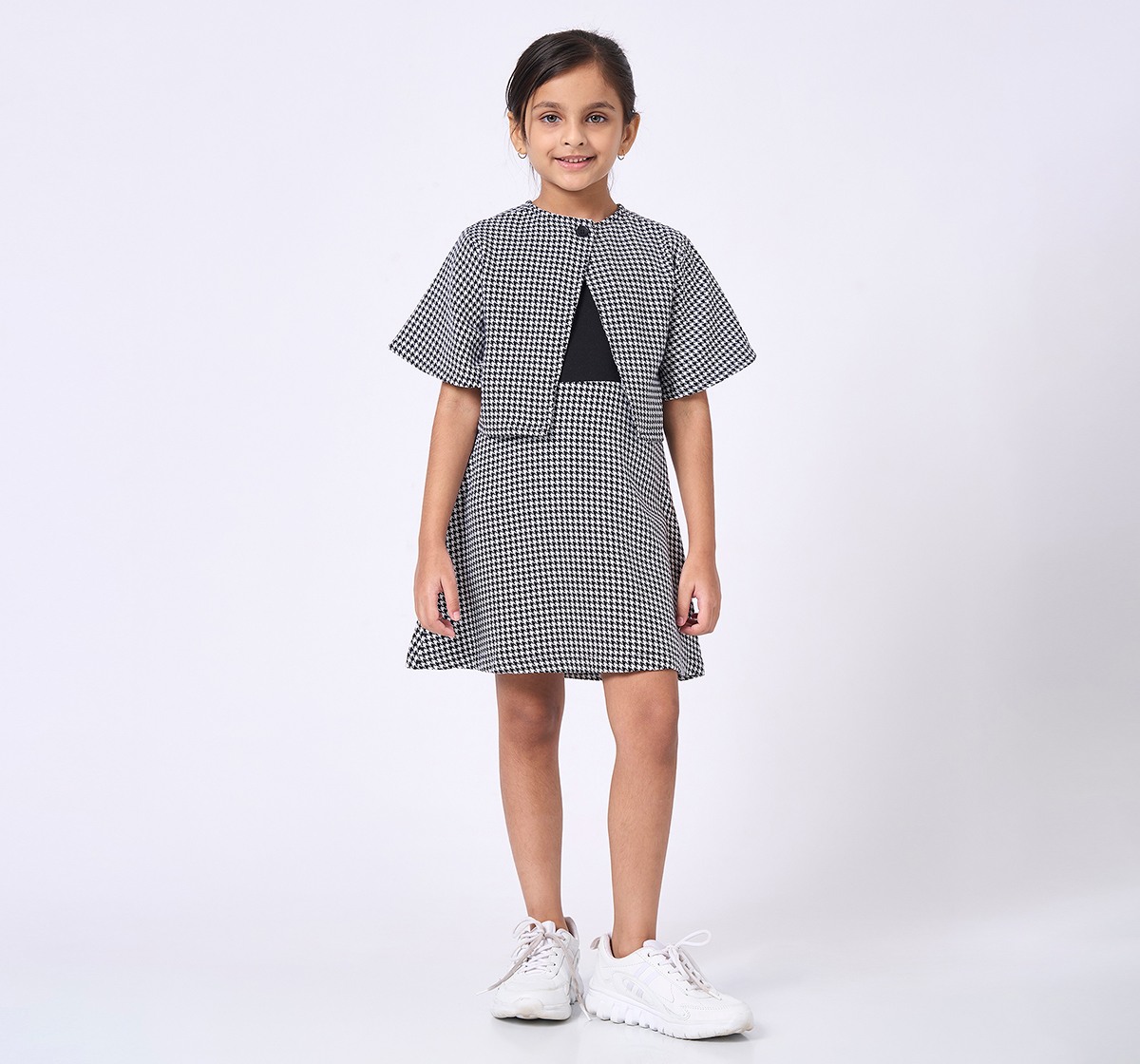 Ed-a-Mamma Kids Girls Dress Black & White