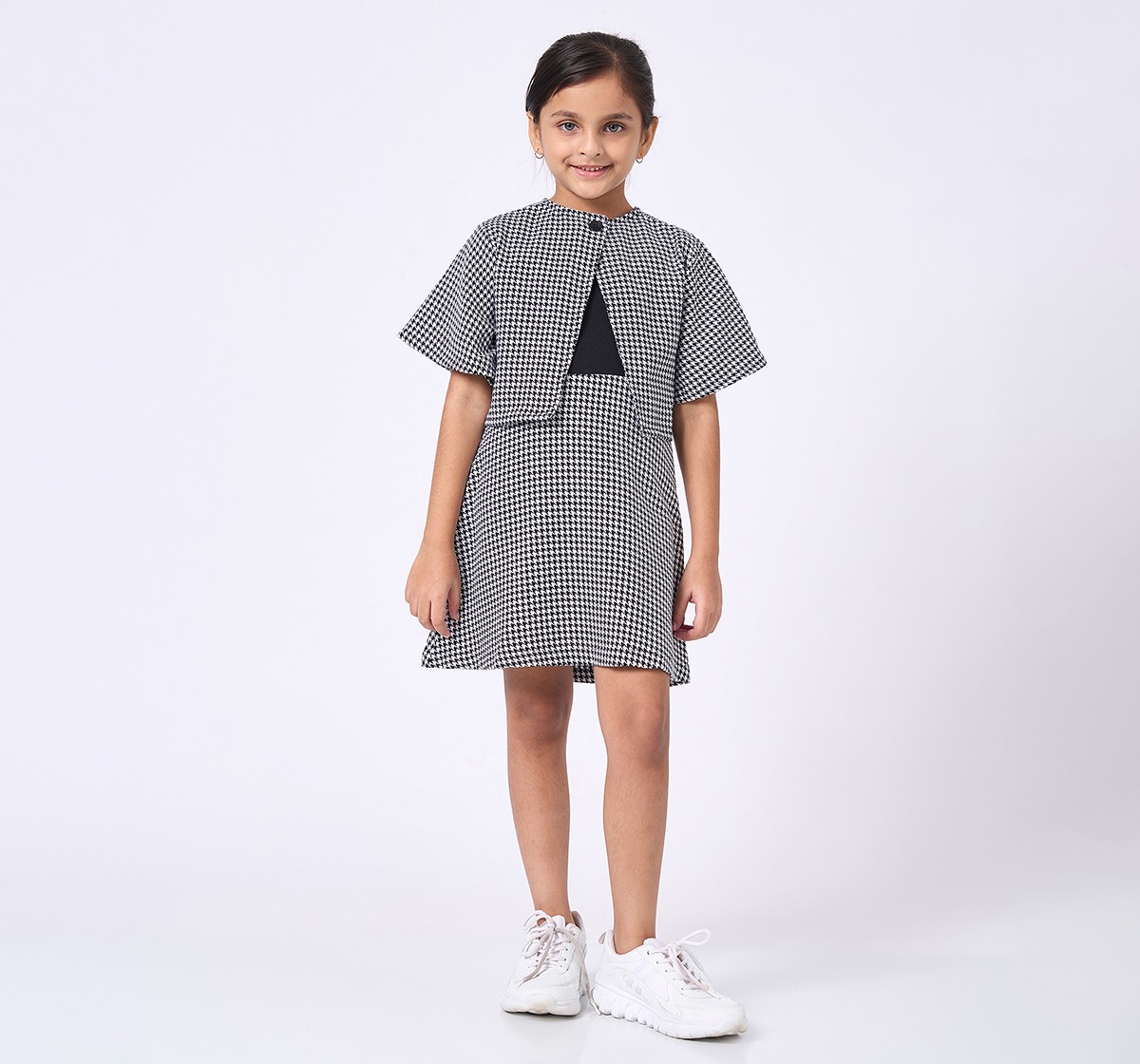 Ed-a-Mamma Kids Girls Dress Black & White