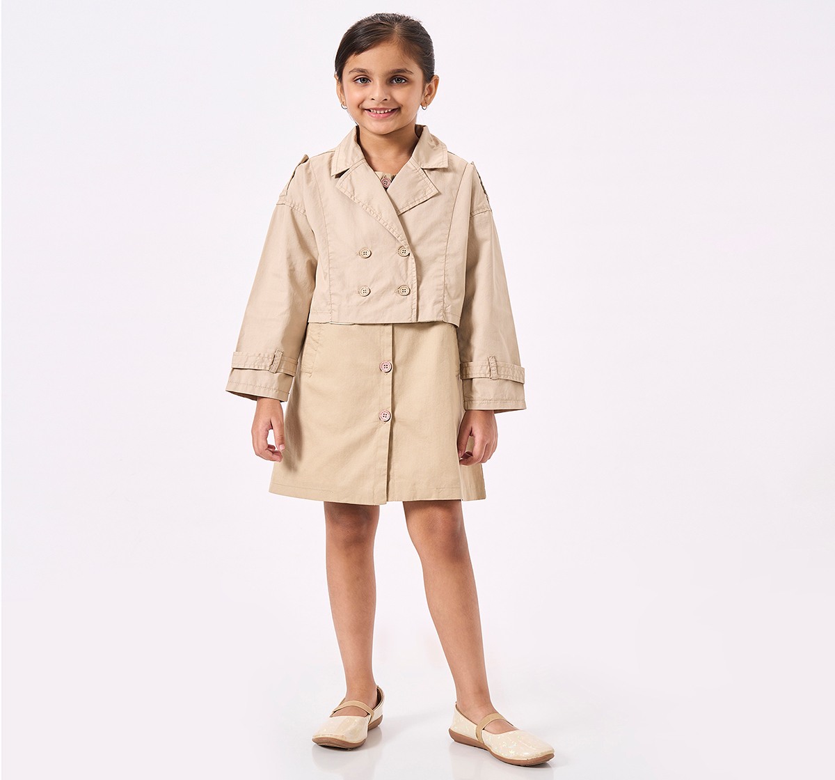 Ed-a-Mamma Kids Girls Dress Beige