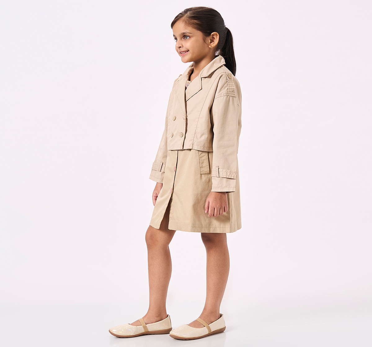 Ed-a-Mamma Kids Girls Dress Beige