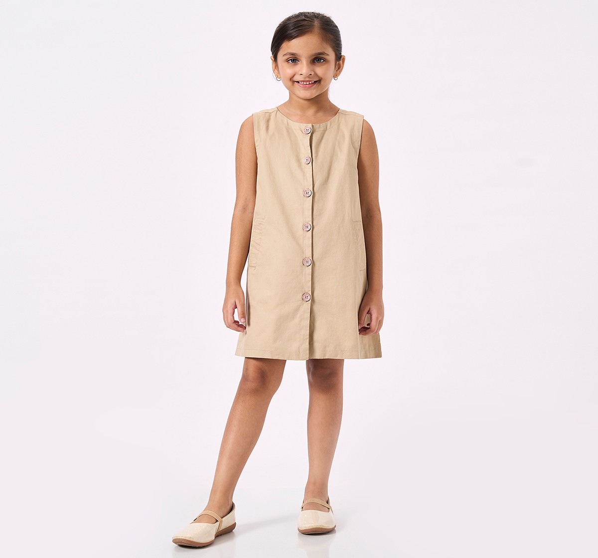 Ed-a-Mamma Kids Girls Dress Beige