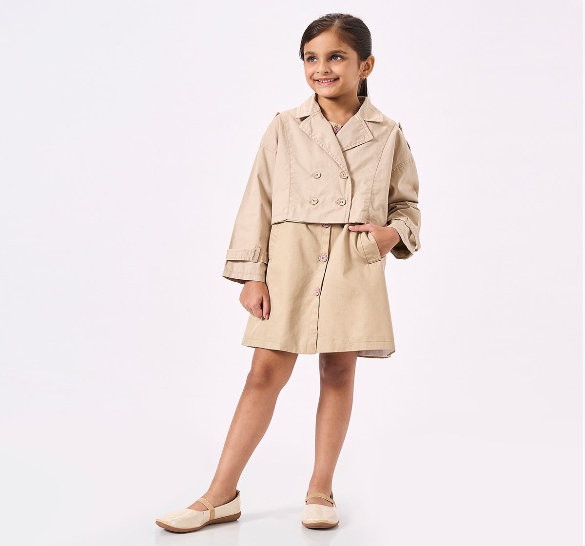 Ed-a-Mamma Kids Girls Dress Beige