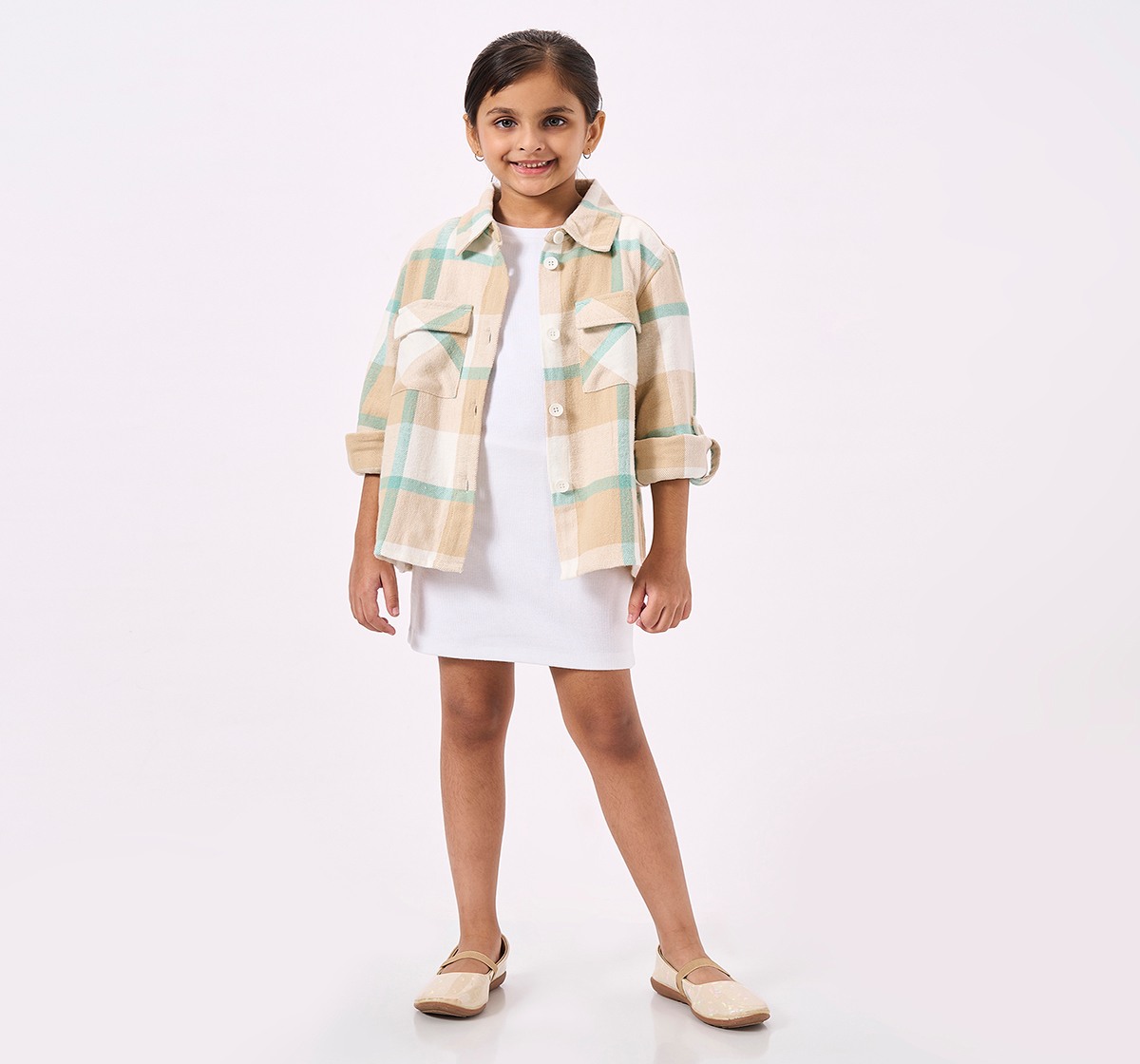 Ed-a-Mamma Kids Girls Dress Beige