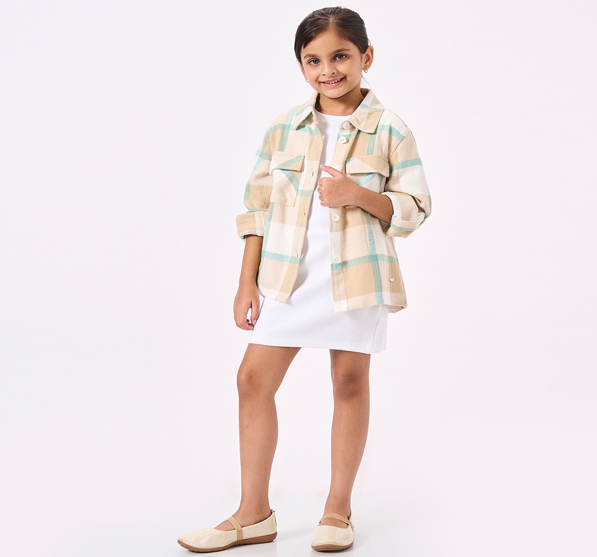 Ed-a-Mamma Kids Girls Dress Beige