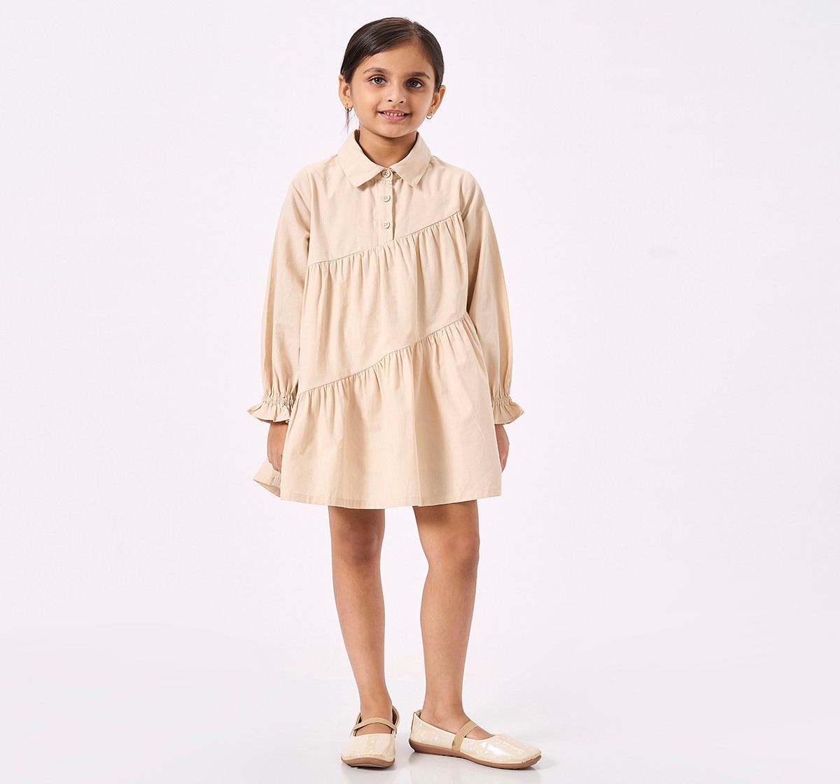 Ed-a-Mamma Kids Girls Dress Beige