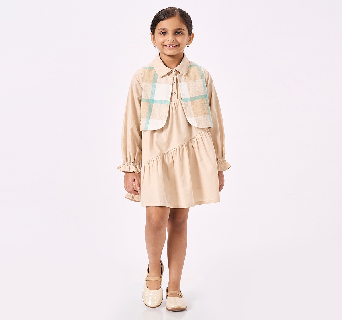 Ed-a-Mamma Kids Girls Dress Beige
