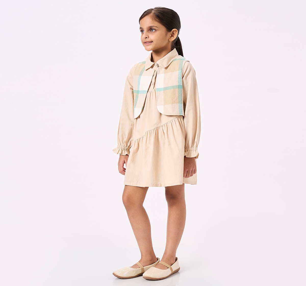 Ed-a-Mamma Kids Girls Dress Beige