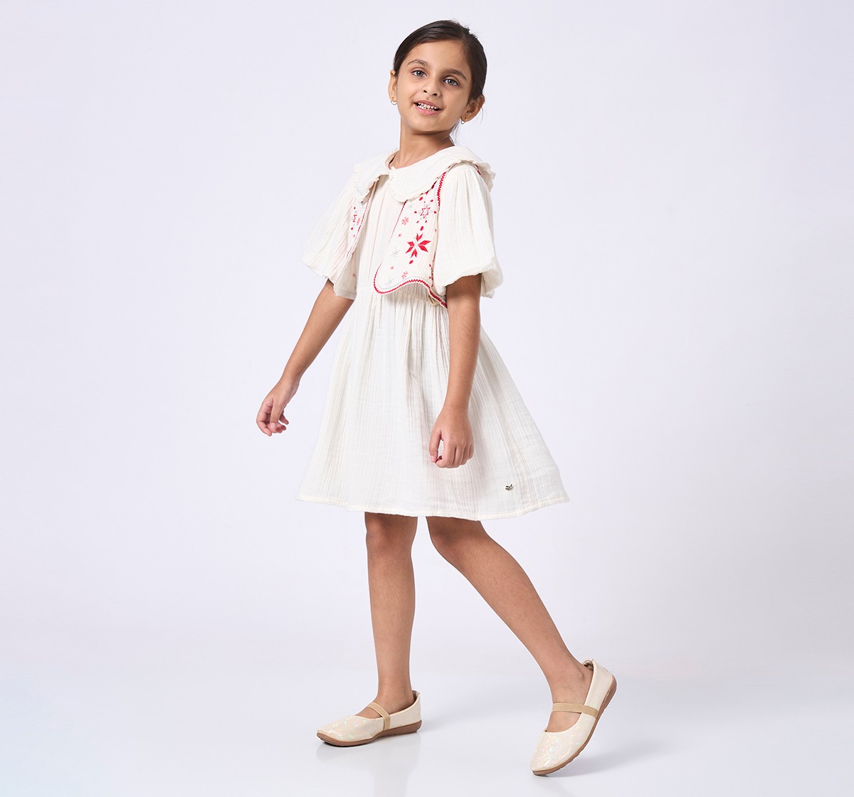 Ed-a-Mamma Kids Girls Dress White
