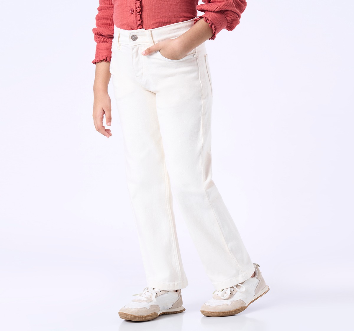 Ed-a-Mamma Kids Girls JEANS Off White