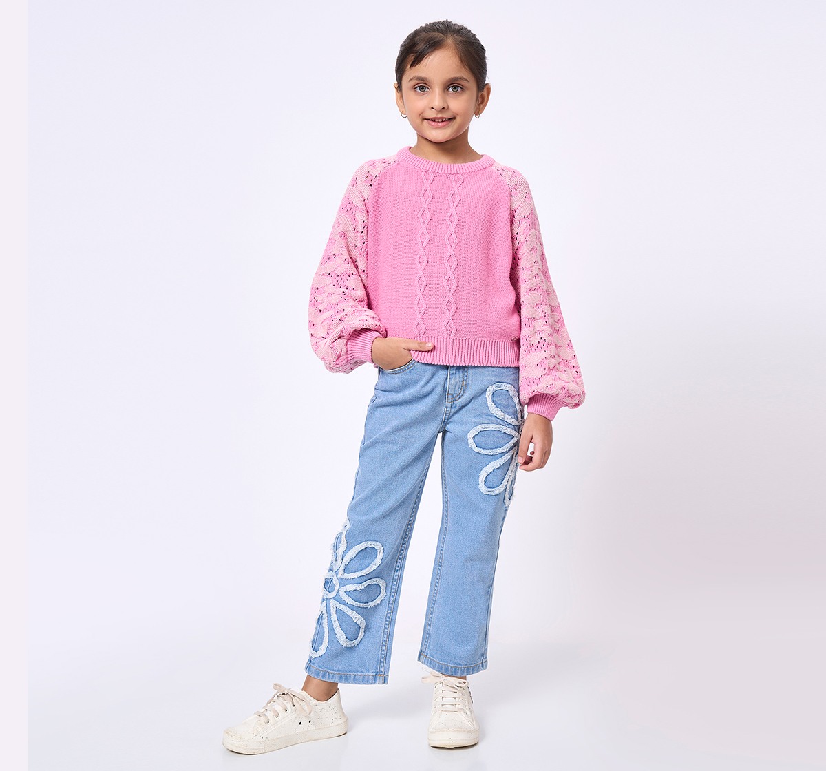 ED-A-MAMMA Kids Girls JEANS MID BLUE