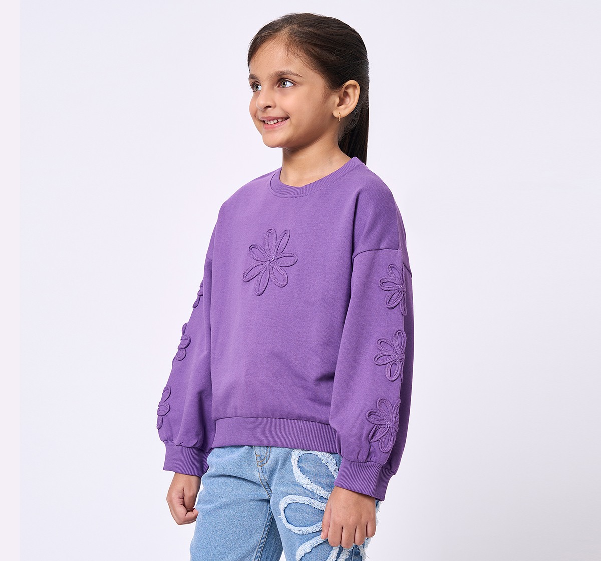ED-A-MAMMA Kids Girls Sweatshirt PURPLE