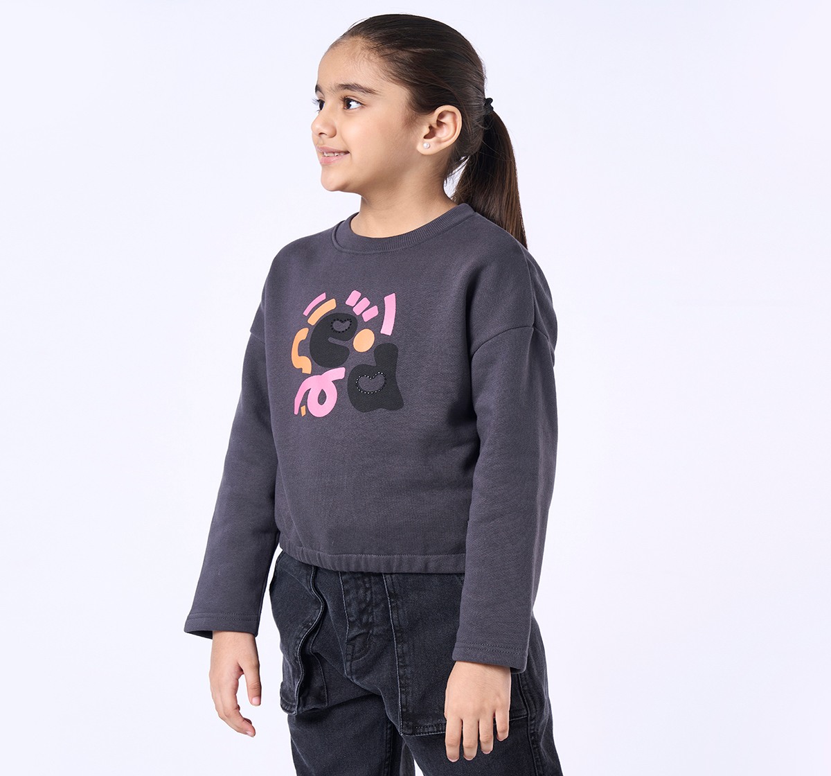 Ed-a-Mamma Kids Girls Sweatshirt GREY