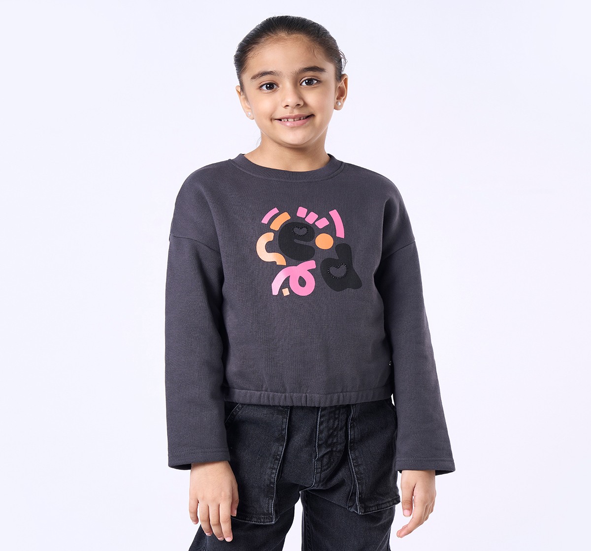 Ed-a-Mamma Kids Girls Sweatshirt GREY