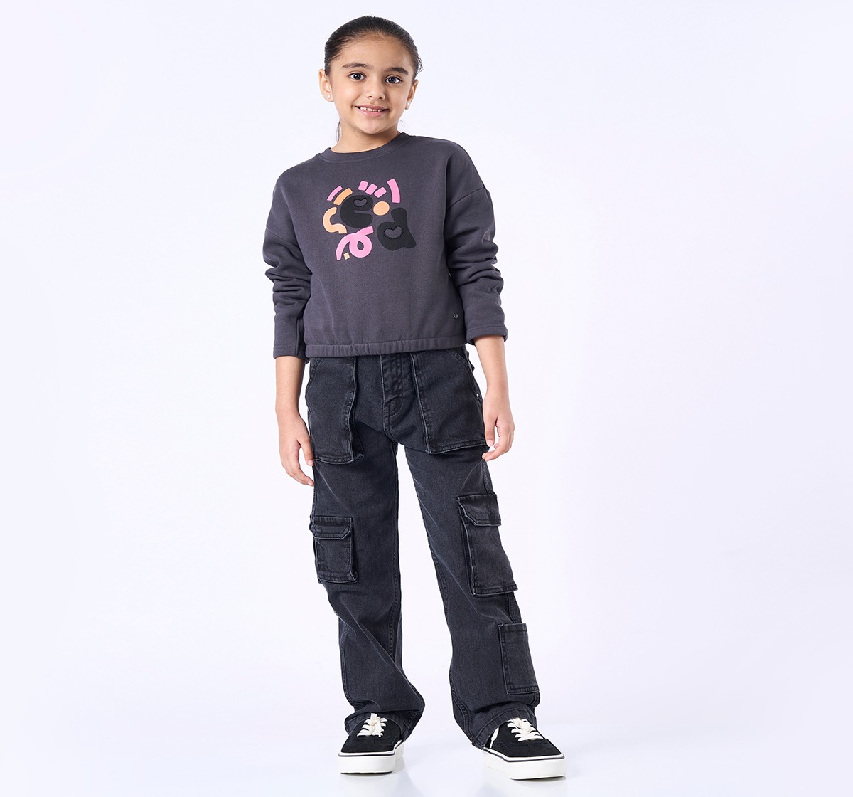 Ed-a-Mamma Kids Girls Sweatshirt GREY