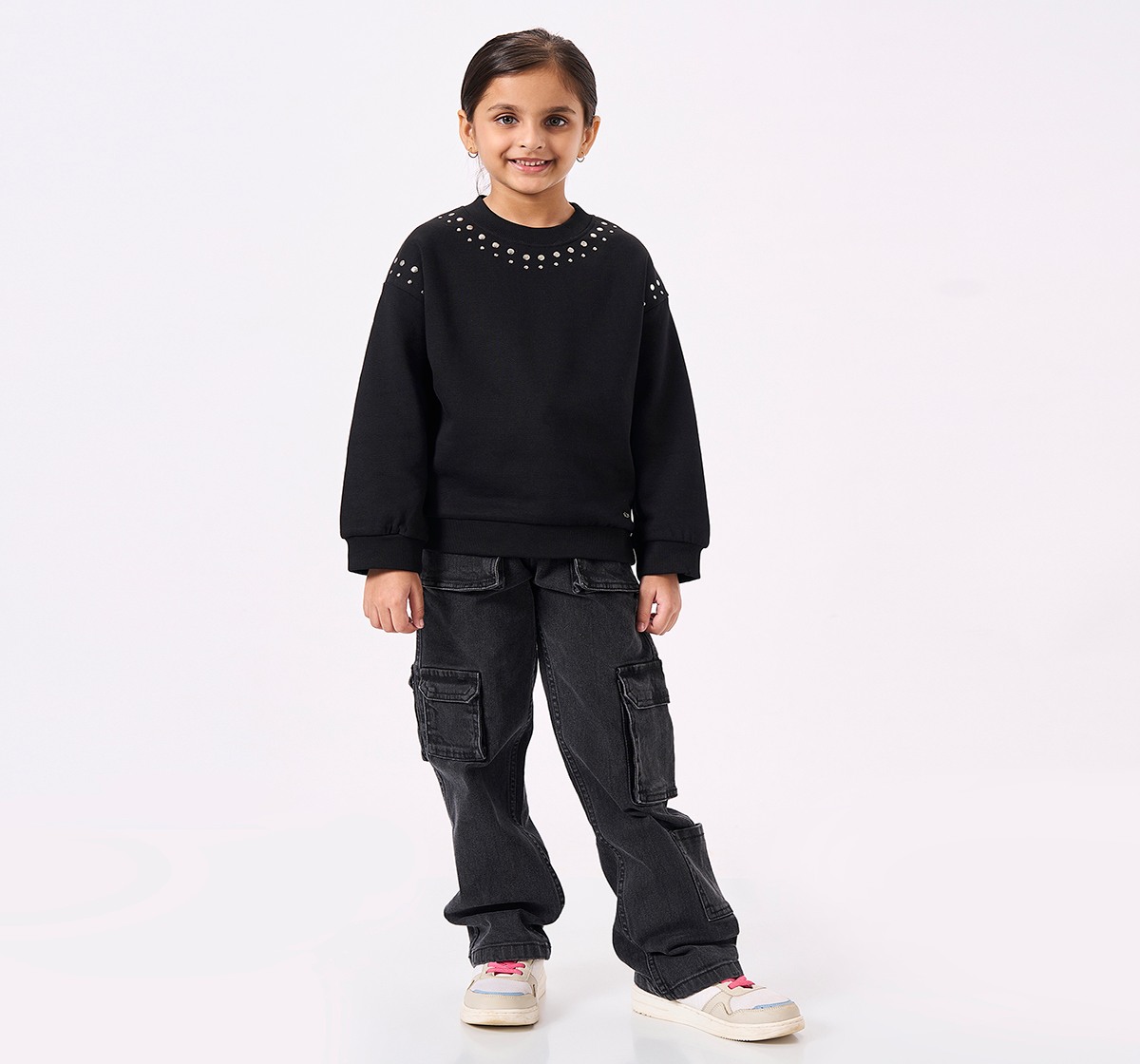 Ed-a-Mamma Kids Girls Sweatshirt GREY