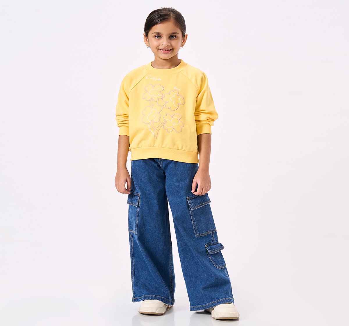 Ed-a-Mamma Kids Girls Sweatshirt Yellow