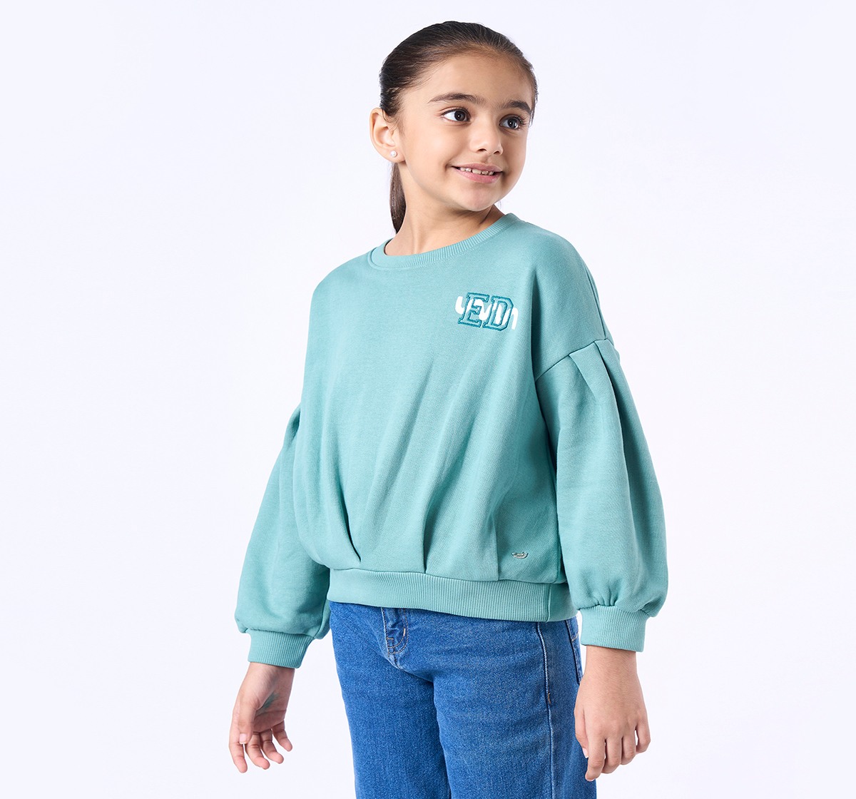 Ed-a-Mamma Kids Girls Sweatshirt Green