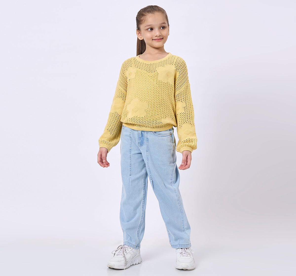 Ed-A-Mamma Kids Girls Sweater Yellow