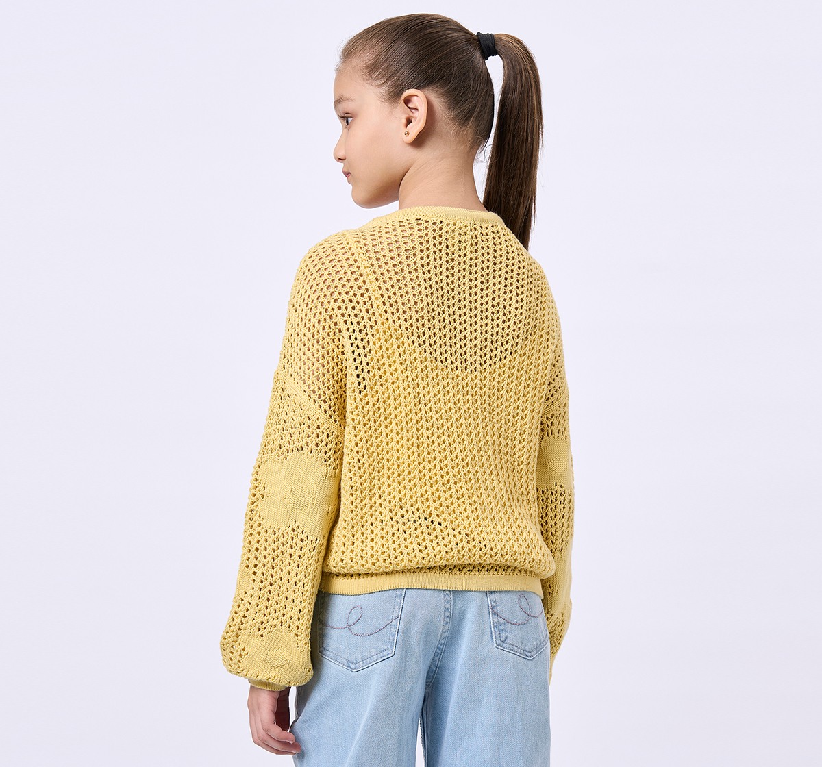 Ed-A-Mamma Kids Girls Sweater Yellow