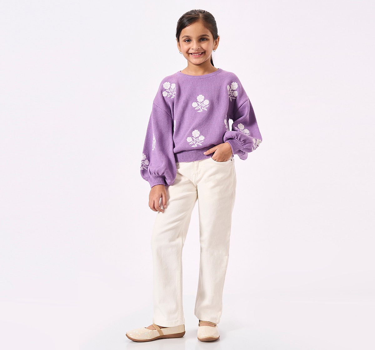Ed-a-Mamma Kids Girls SWEATER Purple