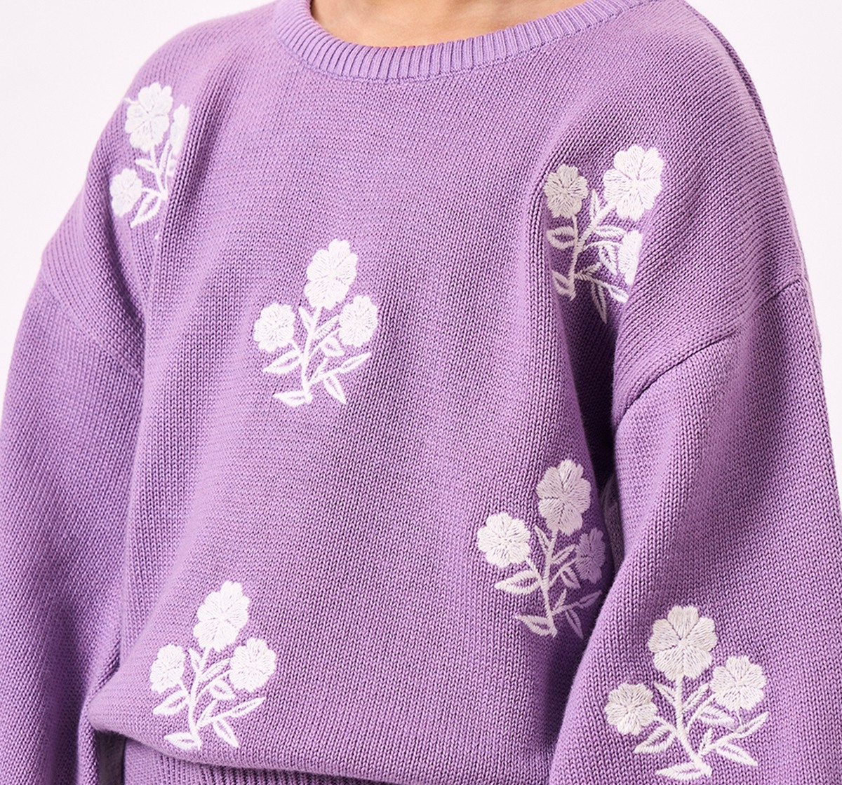 Ed-a-Mamma Kids Girls SWEATER Purple