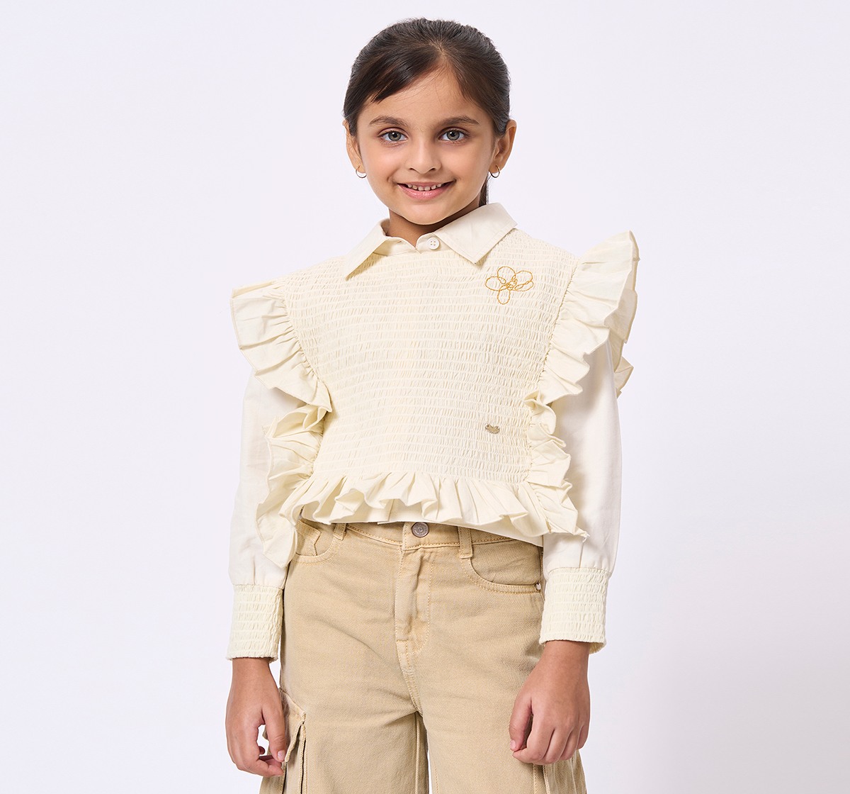 ED-A-MAMMA Kids Girls Tops OFF-WHITE
