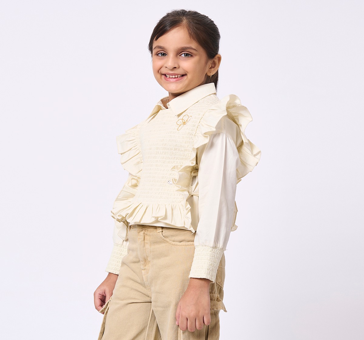 ED-A-MAMMA Kids Girls Tops OFF-WHITE