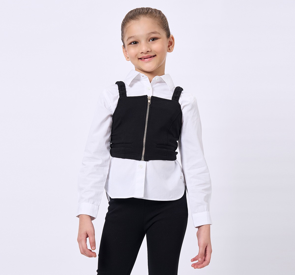 Ed-A-Mamma Kids Girls Top Black & White