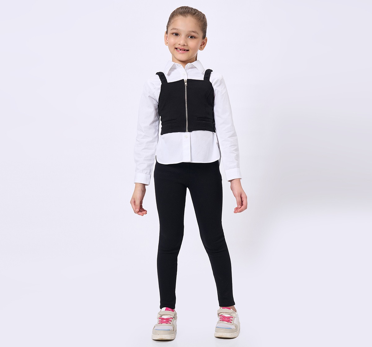 Ed-A-Mamma Kids Girls Top Black & White