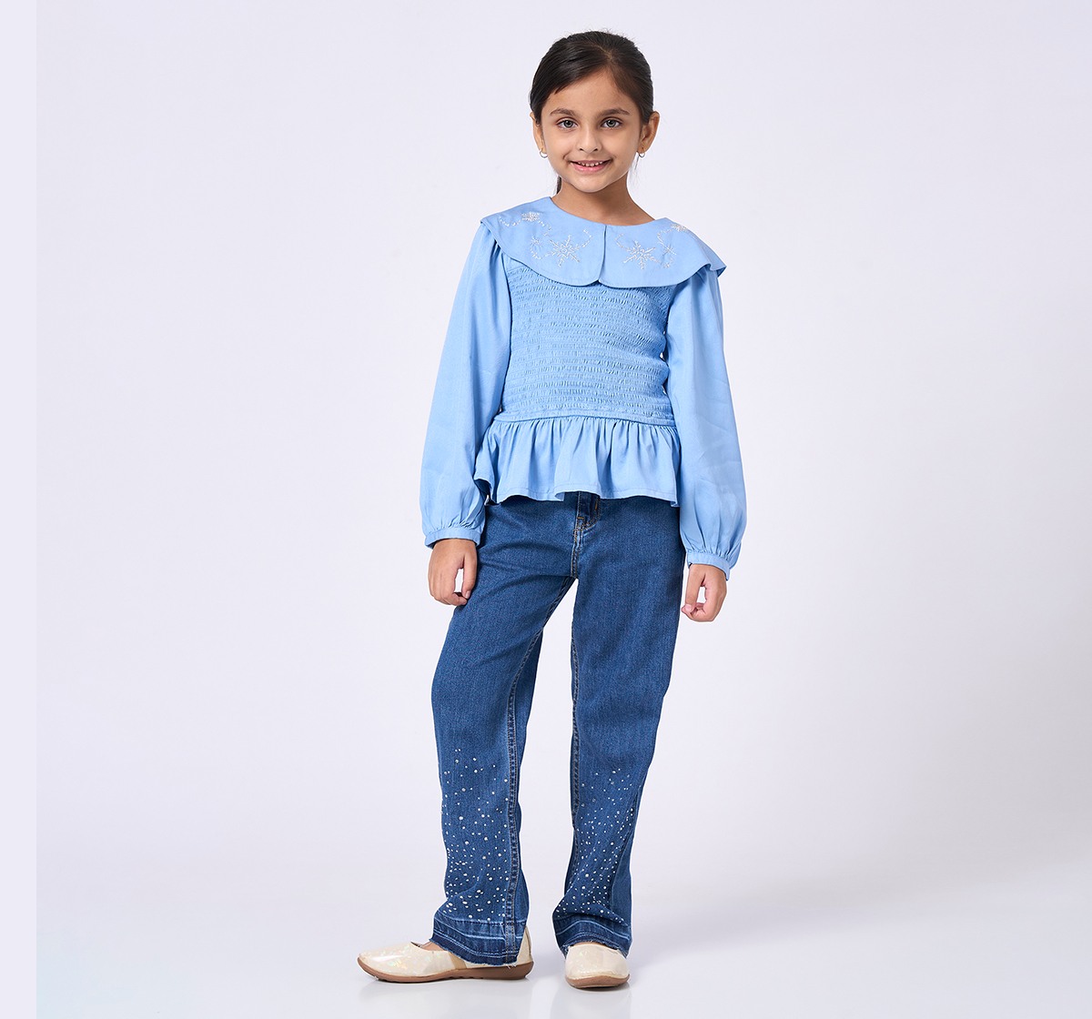 Ed-a-Mamma Kids Girls Tops Light Blue