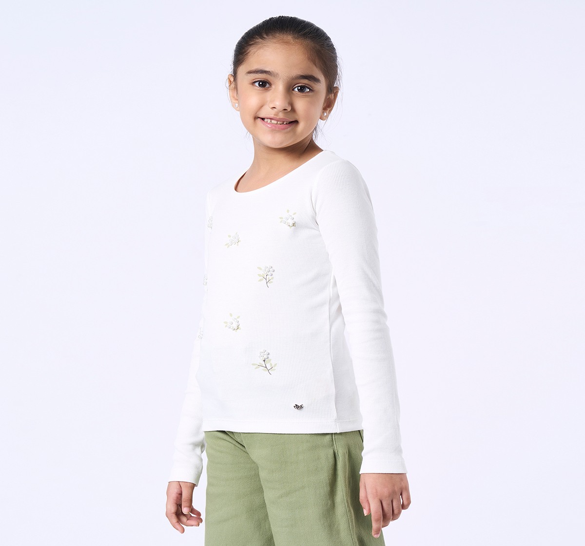 Ed-a-Mamma Kids Girls T-Shirt Off White