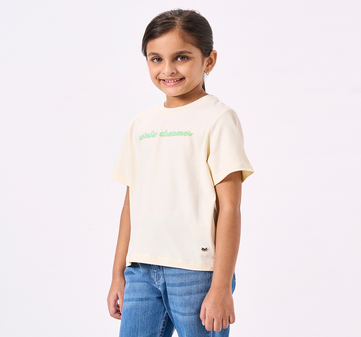 Ed-a-Mamma Kids Girls T-Shirt Off White