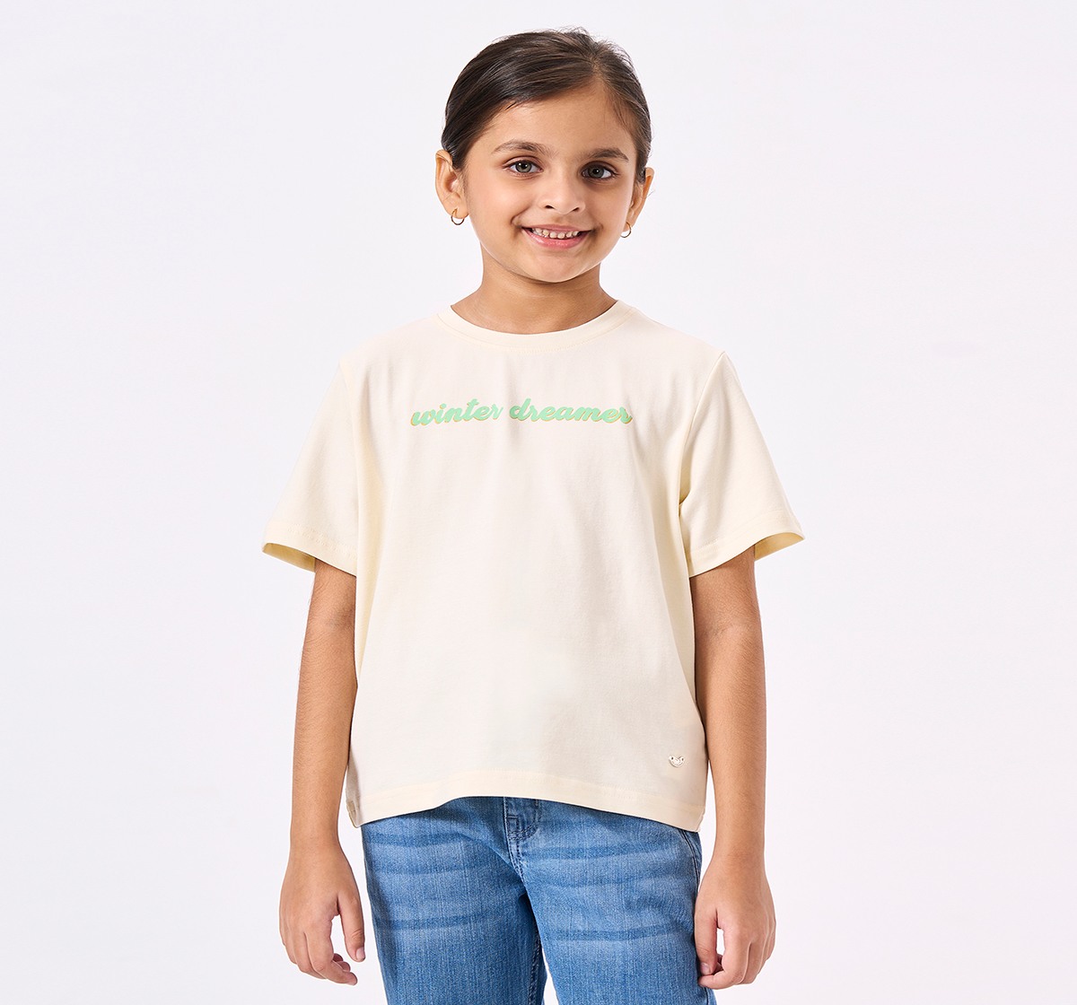 Ed-a-Mamma Kids Girls T-Shirt Off White