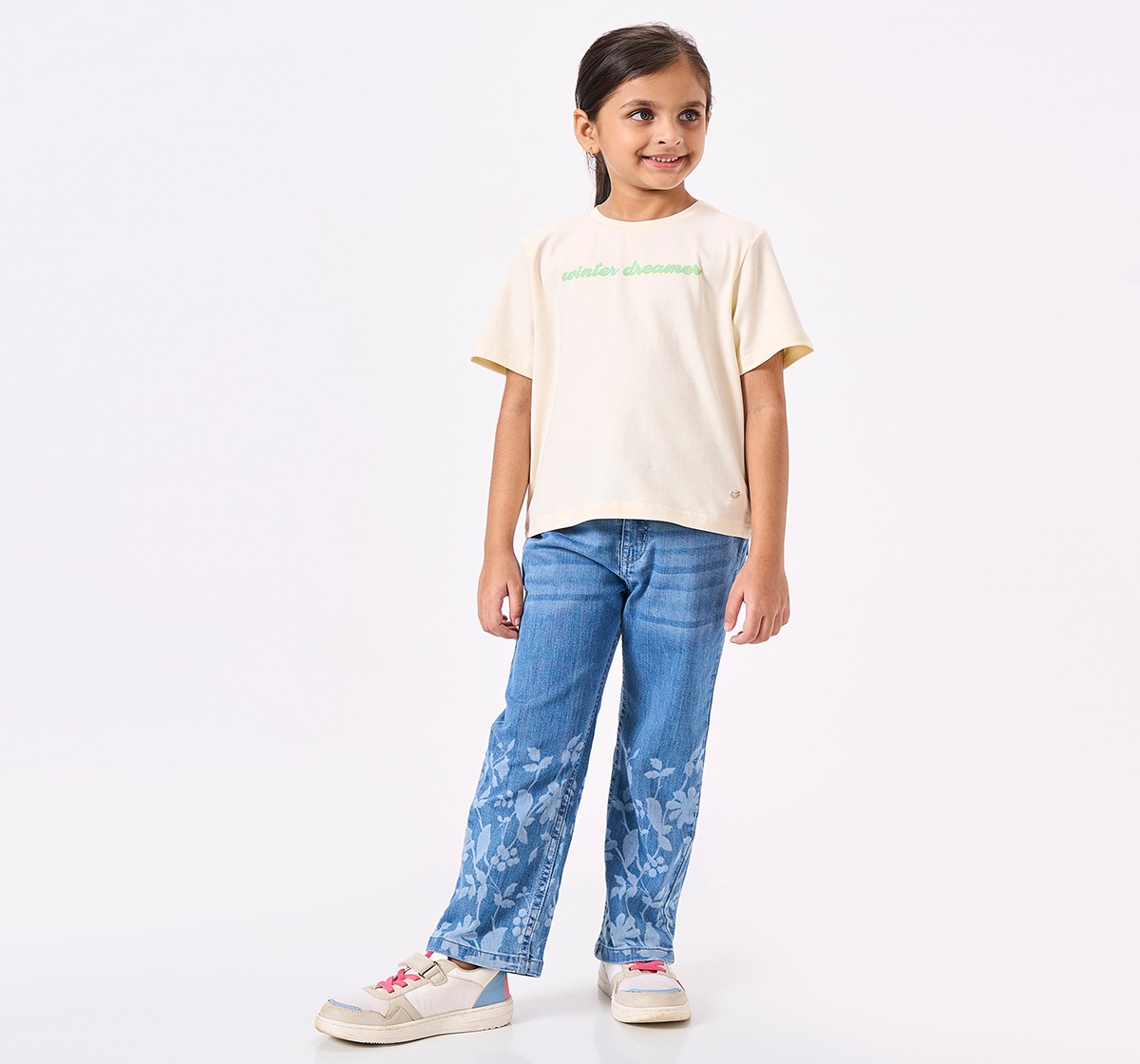 Ed-a-Mamma Kids Girls T-Shirt Off White