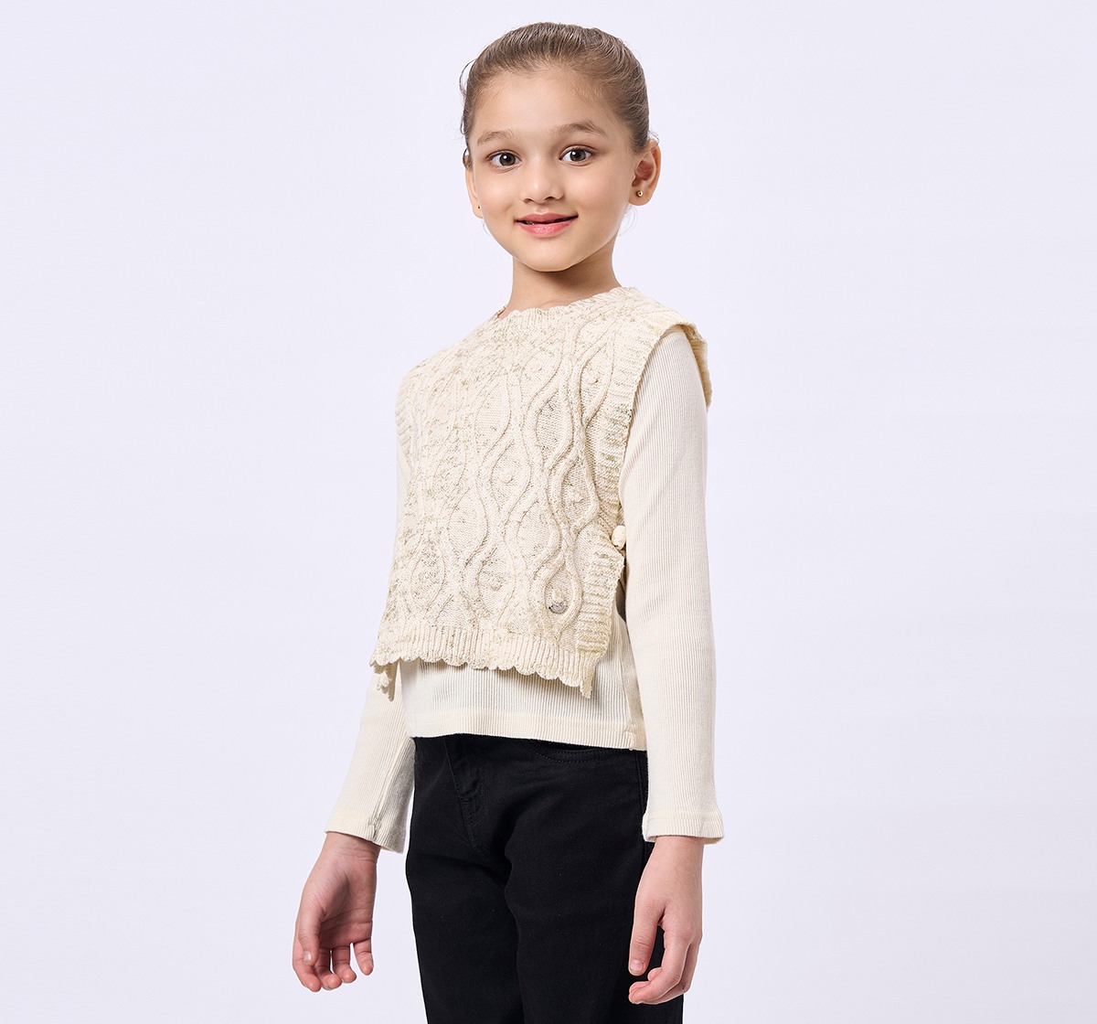 Ed-A-Mamma Kids Girls T-Shirt Off-White